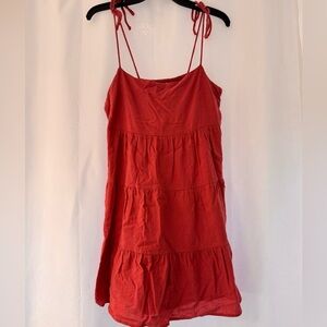 Abercrombie Nantucket Red Tiered Mini Dress